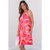 Amaryllis Women’s Sleeveless A-Line Mini Dress Retro Abstract Swirl Print Lightweight with Side Pockets - 3 of 4