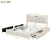 LED Bed Frame Queen,Metal Bed Frame Queen,Queen Size Bed Frame With Headboard And Storage,Bed Frame With Charging Ports-Cuddlewood - 4 of 4