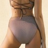 Women's Striped High-Waisted Wide Waistband Bikini Bottoms - Cupshe - 2 of 4