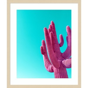 Amanti Art Magenta Pink Saguaro by Tom Windeknecht Wood Framed Wall Art Print - 1 of 4