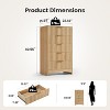 Amada Dresser for Bedroom, Fluted 5 Drawers Dresser, 40" Tall Modern Chest of Drawer with Round Edge & Pre-Installed Drawer Slides, Natural Woodr - 2 of 4
