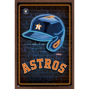 Trends International MLB Houston Astros - Neon Helmet 23 Framed Wall Poster Prints - 1 of 4