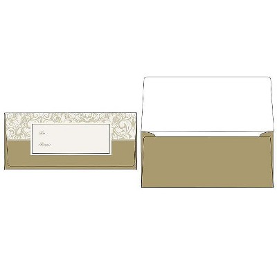 LUX Currency Envelopes 2 7/8 x 6 1/2 50/Box Gold Damask CUR-98-50