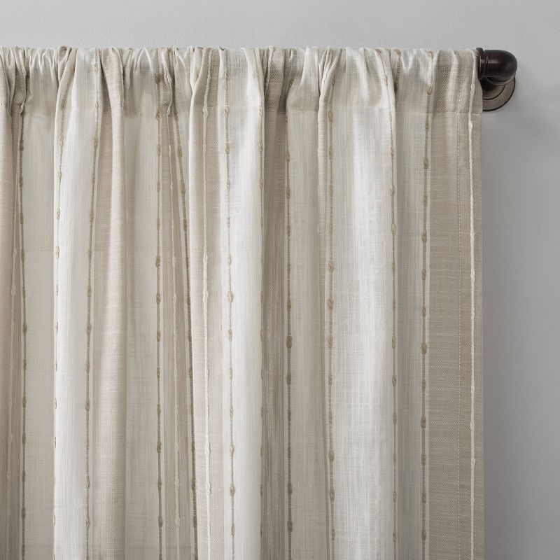 Slub Texture Stripe Cotton Curtain - Archaeo, 3 of 10
