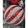 Jornoy 144-Count Assorted Plastic Shatterproof Christmas Ornaments Red/White - 4 of 4