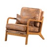 Dexmalle Modern Accent Chair Leisure Armchair with Rubber Wood Frame & Lumbar Pillow - 4 of 4