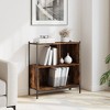vidaXL Smoked Oak Bookcase - Engineered Wood & Powder-Coated Steel Freestanding Display Rack, Multipurpose Shelf Organizer 28.3"x11"x30.5" - 2 of 4