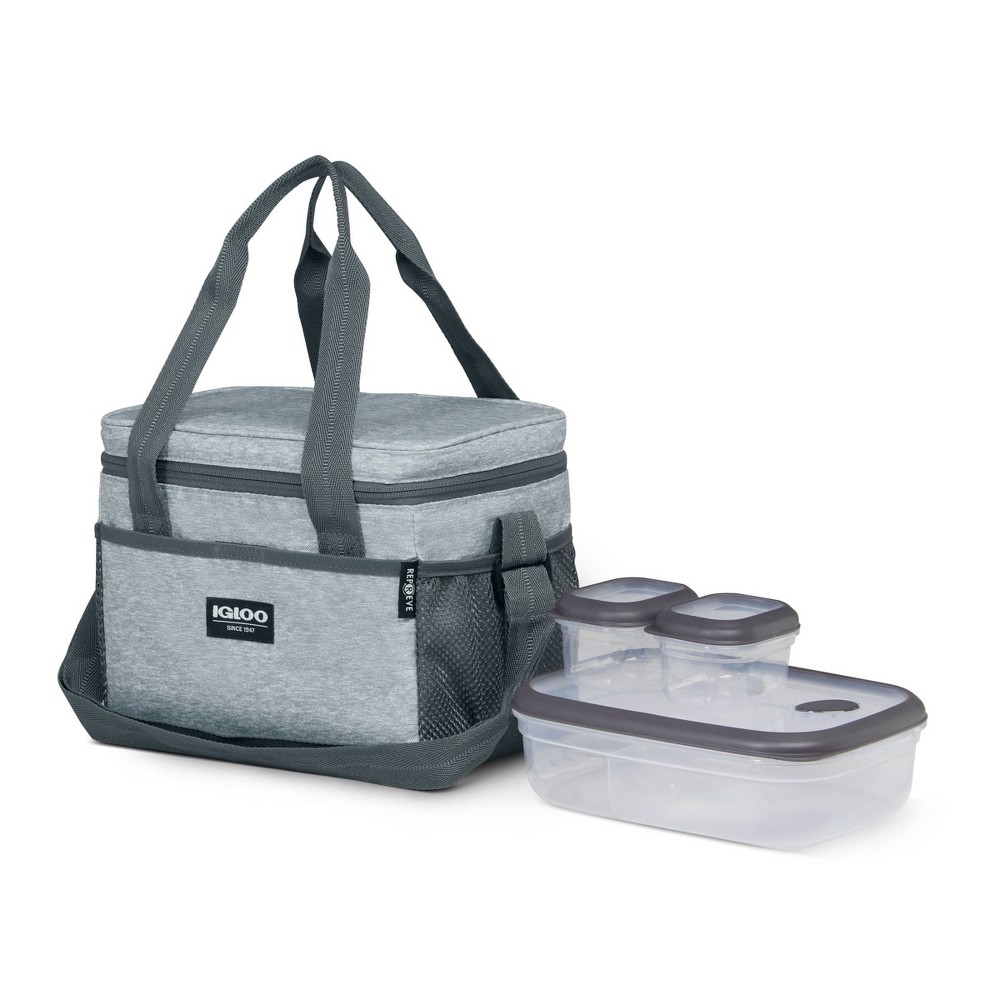 Photos - Food Container Igloo Lunch+ Cube 12 Lunch Tote with Pack Ins - Gray 