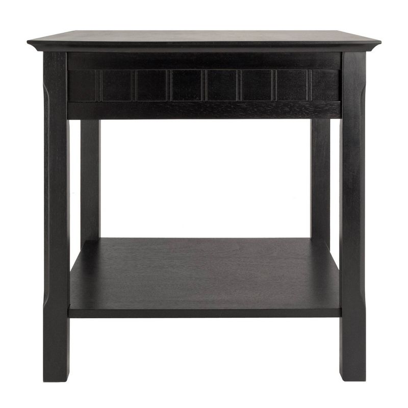 Timber End Table with One Drawer and Shelf - Black - Winsome, 4 of 8