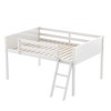 NicBex Full Size Low Loft Bed with Ladder,Loft Bed Frame with Guardrails,Bed Frame for Kids,Box Spring Not Required,White - 4 of 4