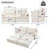 59.5"/73.6"W Pull Out Sofa Bed, Corduroy Convertible Sleeper Sofa Couch with Side Storage & USB Charging Station - ModernLuxe - 3 of 4