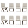 Set of 8 Upholstered Dining Chairs, Modern Armless Side Chairs with Solid Wood Legs, Comfortable Padded Seat for Kitchen & Dining Room-Maison Boucle - 2 of 4