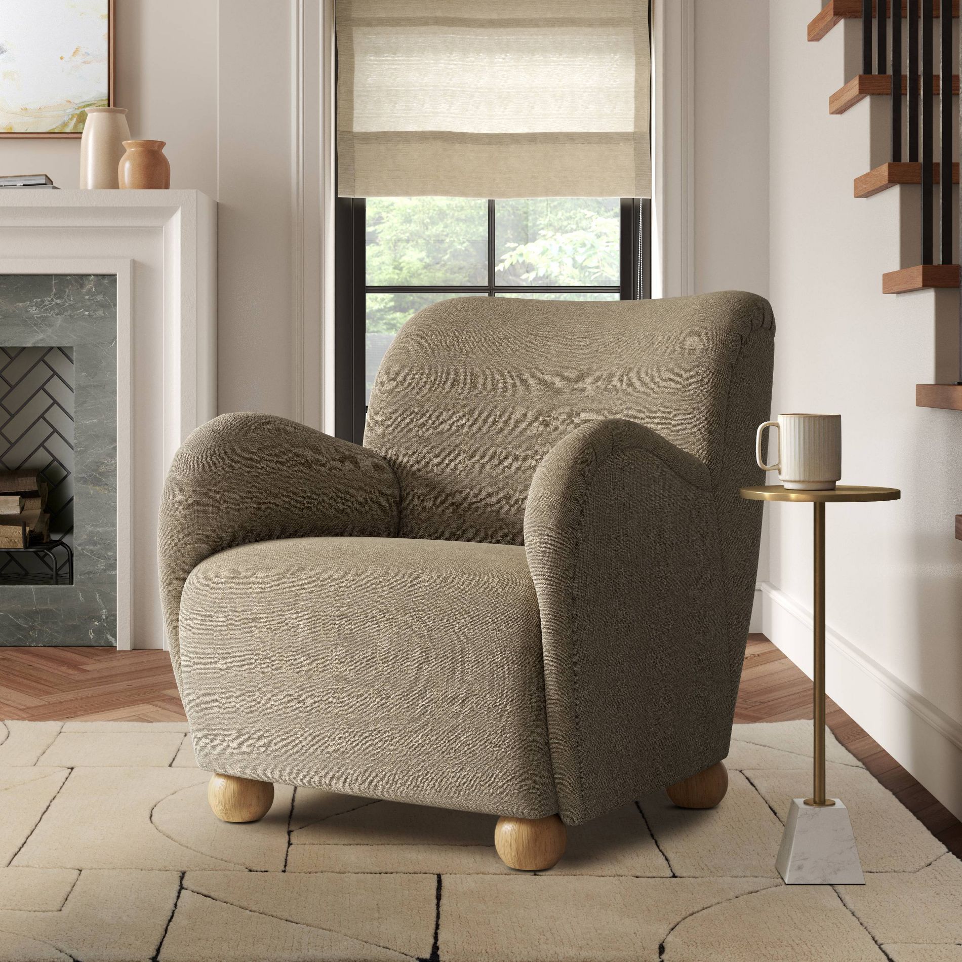 Rumi Armchair in Zuma Linen - Threshold™