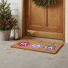 HomeRoots 17" X 29" Brown White And Pink Christmas Outdoor Coir Door Mat - 2 of 4