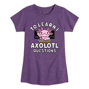 Girls' - Instant Message - To Learn I Axolotl Questions Fitted Short Sleeve Graphic T-Shirt - 1 of 4