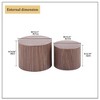 NicBex 2-Piece Modern Nesting End Table, Small Round Coffee Tables with Walnut Veneer, Living Room Side Table Set,  Rounded Edges Small Table - 3 of 4