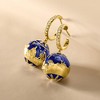 Ross-Simons 0.30 ct. t.w. White Topaz and Blue Enamel Nativity Hoop Drop Earrings in 18kt Gold Over Sterling - 4 of 4