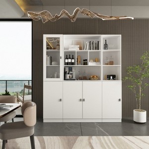 Famapy Combination Living Room Display Cabinet Tempered Glass Display Cabinet Storage Solutions - 1 of 4