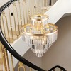 DOMETOUR Golden Luxury Crystal Chandelier, Modern Pendant Light Fixture for Dining/Living/Bedroom, 23.6 Gold - 2 of 4