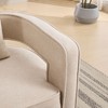 Okak 360° Swivel Accent Chair with Weathered Wood Base,Modern Open Back Armchair for Living Room,Bedroom - 4 of 4
