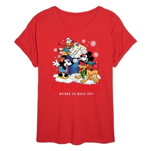 Women's - Disney - Christmas Brings So Much Joy Oversized Graphic T-Shirt - 1 of 4