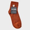 Women's Embroidered Teddy Bear Ribbed Ankle Socks - Copper 4-10: Lightweight, Banded Cuff, Animal Icon - 2 of 3