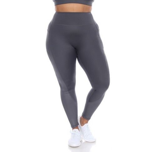 Plus Size High-waist Mesh Fitness Leggings Grey 2x - White Mark