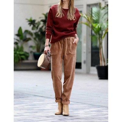 Women's Corduroy Cuffed Pants - 42POPS
