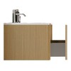 FAMYYT 36 in. Single Sink Floating Natural Oak Bath Vanity with White Ceramic Top, U Shape Drawer, Assembled - 4 of 4