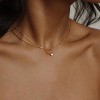 Dainty Gold Plated Necklace for Women, Non Tarnish Layered Chain with CZ Pendant - Stackable Choker Birthday Gift Jewelry - 2 of 4