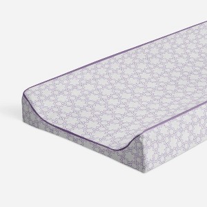 Bacati - Floral Quilted Muslin Changing Pad Cover Lilac - 1 of 4