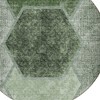 Olive Green And Artichoke Green Geometric Washable Indoor Outdoor Area Rug - 4 of 4