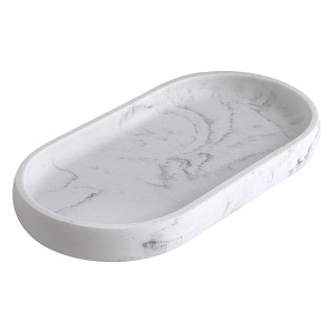 Legends Bathroom Tray Black/Gray - Allure Home Creations: Resin Vanity Organizer, Countertop Accessory Storage - 1 of 3