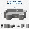Kids Modular Play Couch, 13 Pcs Toddler Couch With Washable Velvet Covers - 2 of 4