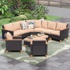Syemin Patio Seating Sets, 10 Piece Outdoor Sectional Furniture Set with Cushions for Garden, Balcony, and Backyard, Beige, 23.8"*30"*30.7" - 4 of 4