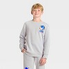 Boys' Sonic the Hedgehog Front and Back Graphic Fleece Crewneck Sweatshirt - Silver - 2 of 4