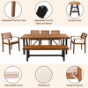 FURNIinspire Dining Sets Outdoor Wood Dining Set For 7-8 Person, 78.7"*36" Dining Table With 5 Arm Chairs And 1 Bench, Chairs With Removable Cushions - 4 of 4