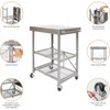 Origami Foldable Wheeled Portable Solid Wood Top Kitchen Island Bar Cart - 3 of 4
