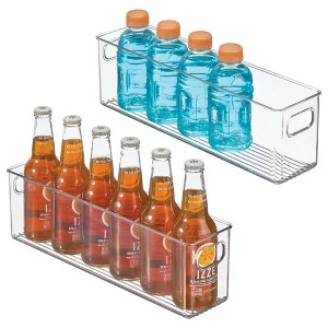 iDesign Plastic Stackable Pantry Bin with Handles - Set of 2 - Clear, USA Made - 1 of 4