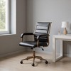 HomeRoots Black and Bronze Adjustable Height Faux Leather Swivel Rolling Office Chair - 2 of 4