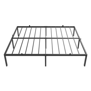 Heavy-duty bed frame with storage space, metal platform base with steel support bars, quiet, easy to assemble, no box spring required - 1 of 4