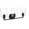 Elegant Lighting Mayson 3 light Black and Clear Bath Sconce - 3 of 4
