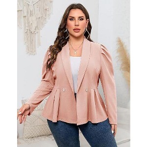 Clearlove Women Casual Blazer Open Front Long Sleeve Work Office Cardigan Jackets - 1 of 4