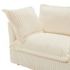 NicBex Couches for Living Room Single Deep Seat Sofa Couch Set of 2 Corduroy Slip-covered Armchair with Footstool and Big Toss Pillows, Cream - 4 of 4