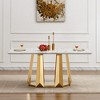 Dolonm 70-inch Modern Faux Marble Dining Table with Stainless Steel Base for 6 People - 3 of 4