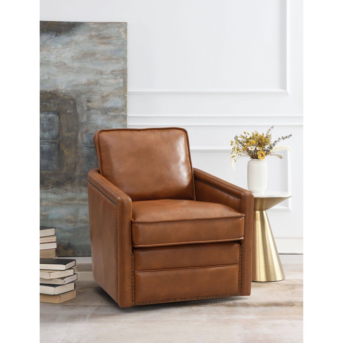 30" Rocha Swivel Accent Chair: No Assembly, Tufted - Acme Furniture - thumbnail 2