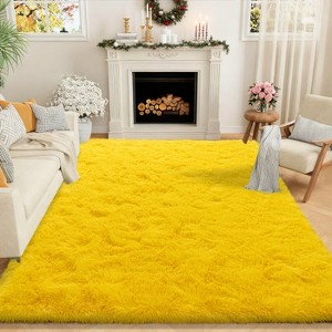 Blush Pink Shag Rug, Ultra Soft 1.7" Thick, Non-Slip, 100% Polyester, Modern Decor for Bedroom - 1 of 4