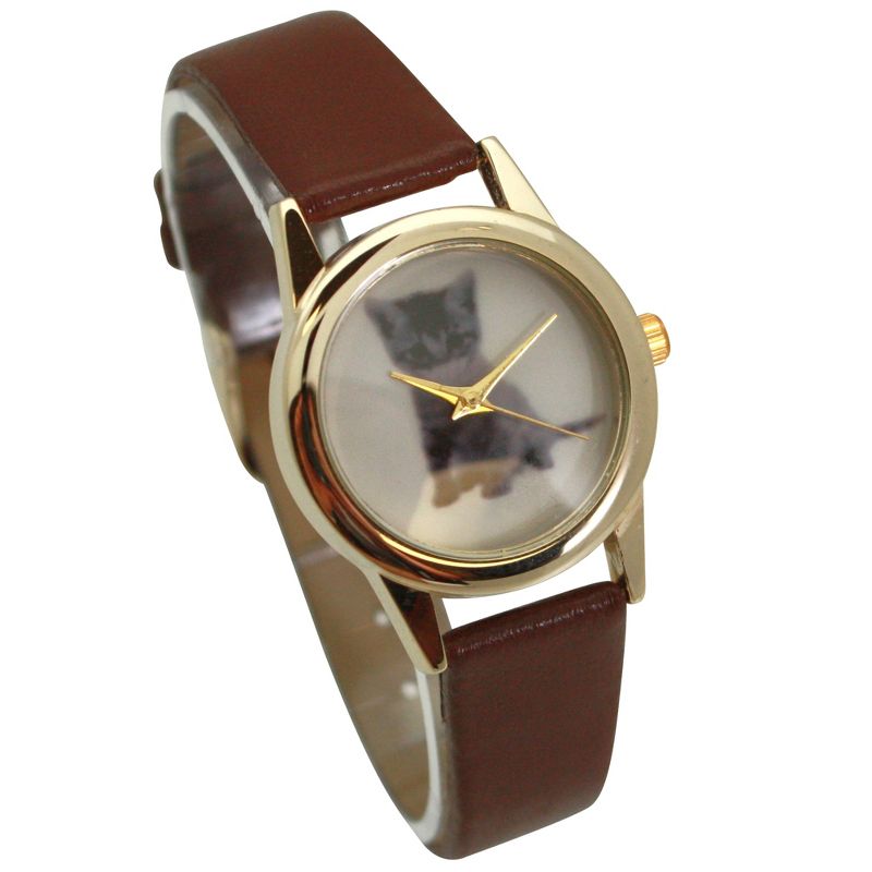 Olivia Pratt Cat and Dog Face Faux Leather Band Women Watch, 4 of 5