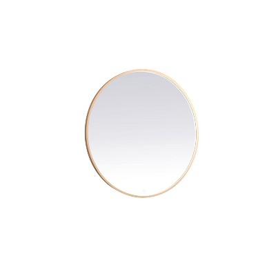 Elegant Lighting Pier 30x36 inch LED Mirror with Adjustable Color Temperature 3000K/4200K/6400K in Brass