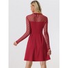 Allegra K Women's Heart Mesh Sheer Long Sleeve Gothic Cocktail Skater Party Dress - 4 of 4